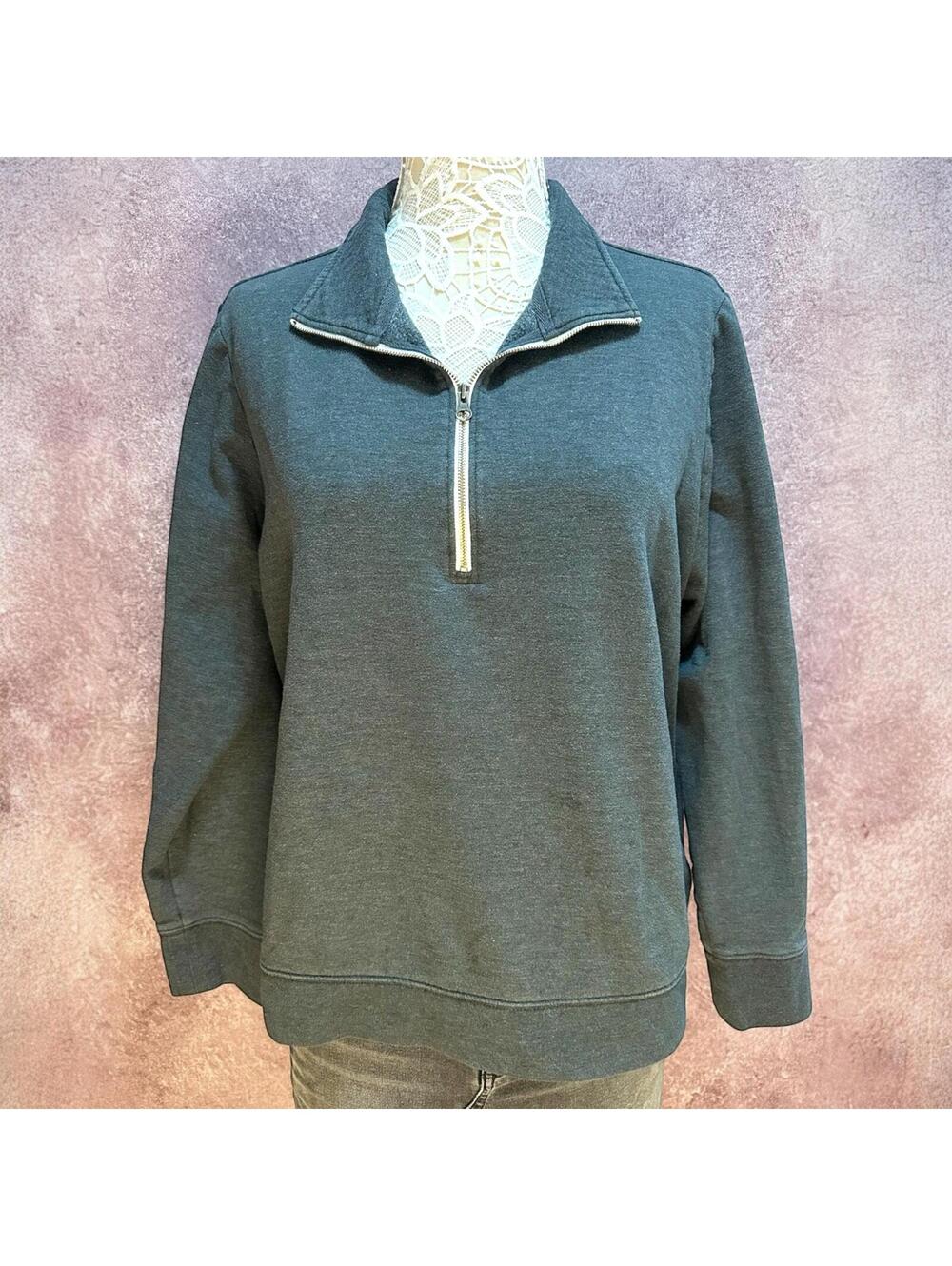 Eddie Bauer Charcoal Grey 1/4 Zip Sweatshirt